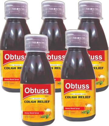 Gunsaar OBTUSS COUGH SYRUP 100ML / ALCOHOL FREE/ NON SEDATIVE PACK OF 5