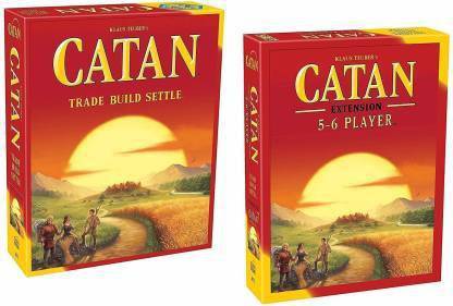 MOONZA CATAN TRADE BUILD SETTLE BOARD GAME AND 5-6 PLAYERS ( 2 IN 1 EDUCATIONAL BOARD GAMES STRATEGY & WAR GAME PARTY & FUN BOARD GAME MONEY & ASSETS GAMES BOARD GAME Word Games