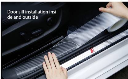 Znee Smart 5D Carbon Fiber transparent Car Styling Door Anti-Collision Strip Stickers Car Door Edge Guards Protector Decoration 5 cm Width x 5 Meter Length Car Beading Roll For Door, Bumper, Window