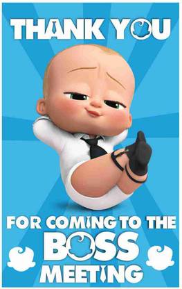 Balloonistics Boss Baby Theme Thank You Tags Thank u Cards for Return Gifts (20 Nos Cards and Glue Dots) Greeting Card