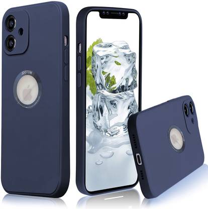 Loxxo Back Cover for iPhone 12 Liquid Silicone Visible Logo Case with Microfiber Lining Soft Protection Cover