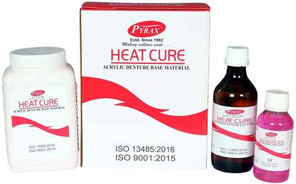 pyrax High Quality Universal Pack Heat Cure Denture Base Acrylic Material (Powder-400 gms, Liquid-200 ml, Cold Mold Seal-100 ml & Separating Sheets 1... Dental Elevator