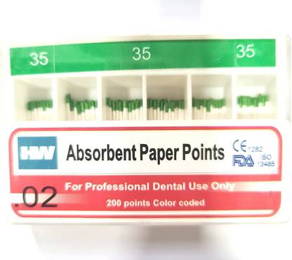pyrax Dental Paper Point Green 35 Paper Points 2% Dental Elevator