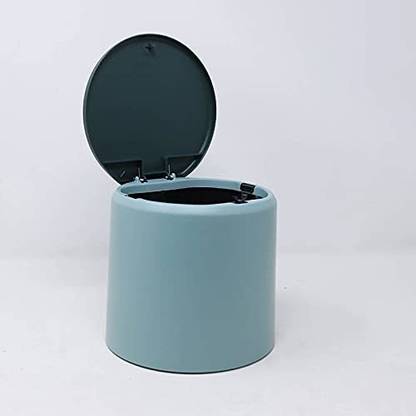 Mumuso Press Type Small Desktop Trash Can with Lid Plastic Dustbin
