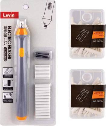Levin Electric Eraser, Battery Operated Pencil Eraser Kit with 162 Refills for Artists, Sketching, Drafting, Drawing, Graphite Pencils, Art Pencils, Detailer Tool for Crafting. Cordless Electric Eraser