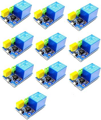 INVENTO 10Pcs 5V WIFI Relay Module ESP8266 ESP-01Serial WIFI Transceiver Module Control for Smart Home Automation System Automotive Electronic Hobby Kit