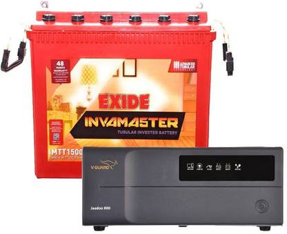 EXIDE IMTT1500+Jaadoo 800 Tubular Inverter Battery