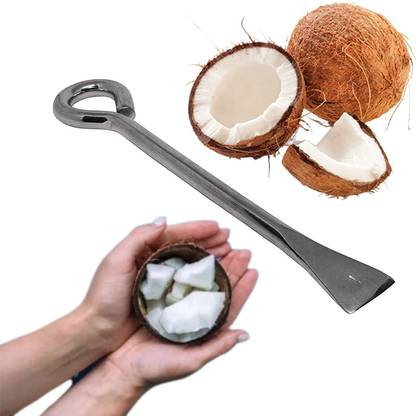 WiiBross Coconut Opener Steel Rod , Stainless Steel Coconut Shell Breaker Removing Tool Kitchen Straight Peeler