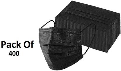 Wellstar 400 Pieces Disposable Black Face Mask Cover with Nose Pin for Adults, Dustproof Filter Cover, Single Use 3 Ply Protectors with Elastic Earloops Dustproof Filter Cover 400 Pieces Disposable Black Face Mask Cover with Nose Pin for Adults, Dustproof Filter Cover, Single Use 3 Ply Protectors with Elastic Earloops Dustproof Filter Cover Non-Washable, Water Resistant Surgical Mask