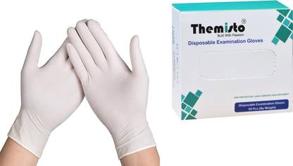 tHemiStO 50 Pcs (Medium) Latex Examination Gloves