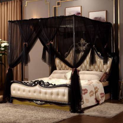 Iblay Post Canopy Bed Curtain - Royal Luxurious Cozy Drape Netting - 3 Opening Mosquito Net - Cute Princess Bedroom Decoration Accessories (Suggested for King) 8G CORNER 86 X78 Cotton Washable Adults Mosquito Net
