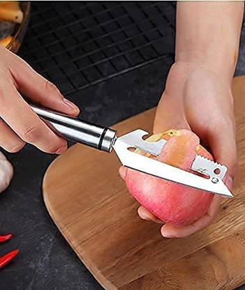 bhavyta Stainless Steel 4 in 1 Multi-Functional Vegetable Peeler Kitchen Accessories Beer Bottle Opener Vegetable Grater Slicer Straight Peeler