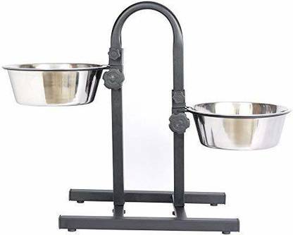 2A digital ADJUSTABLE BOWL WITH STAND Stainless Steel, Cast Iron Pet Bowl