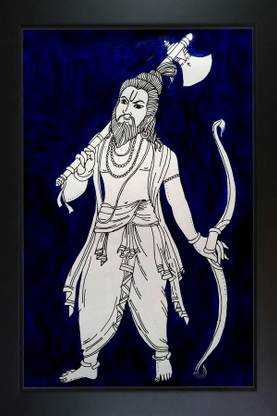 RV SALES lord parshuram photo frame for puja room & wall hanging WxH: 10x14 Religious Frame