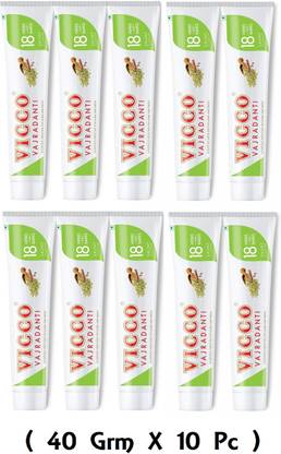 VICCO Vajradanti Tooth Paste Saunf Flavour - 400g (40 grm x 10 Pc) Toothpaste