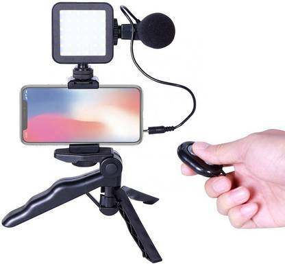 MADSWAS Portable Vlogging Kit Video Recording Equipment with Tripod Fill Light Mic M25 Tripod Kit, Monopod Kit