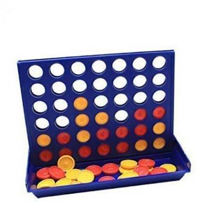 MOONZA Portable Travel Plastic Line-up 4 Connect Four in a Line 4-1 Row Bingo Board Game Party & Fun Games Board, Creative Pattern Game Includes 21 red chip,21 Yellow chip ,1 Frame with disc Board Game. Party & Fun Board Game