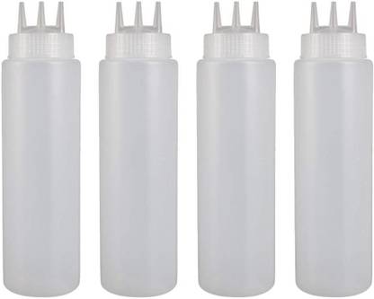Standy Zone 3 Nozzle Squeeze bottle for sauce PACK OF 2 ( 360 AND 720 ML TWO PIC BOTTLE ) 360.72 ml Bottle