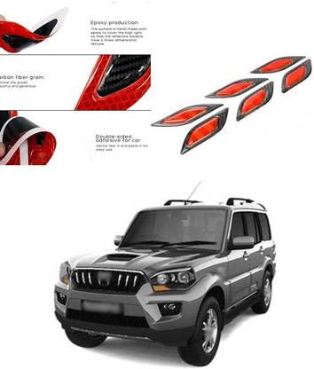 PRTEK Strong Reflective Stripe Stickers for Car 6Pcs 3D Fender Hood Bumper High-Intensity Night Visibility Reflective Decal Safety Warning Diamond Grade Carbon Fiber Universal T111 Car Reflector Light