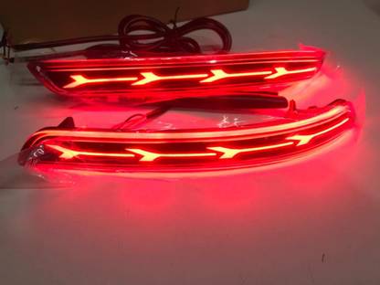 CARMART Rear Bumper LED Matrix Reflector Brake Light for Innova Crysta 2016-2020 Models, Set of 2 Pc, with Running Indicator Function Type C ,4 WIRES Car Reflector Light