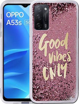 Rance Back Cover for Oppo A53s 5G Liquid Flowing Glitter Sparkle Moving Stars Bumper Soft Transparent Girls & Women