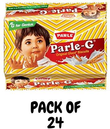 PARLE G Glucose Biscuit, 65g, Set Of 24 Plain Biscuit