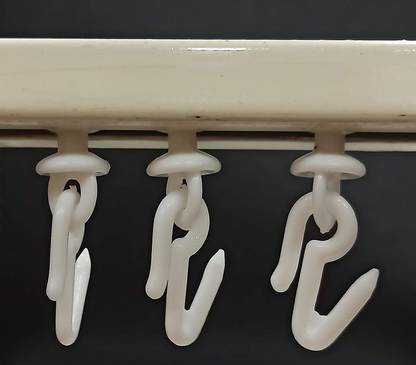 VicTac Plastic Runner/Slider for C Channel/Curtain Track with Plastic S Hooks pack of 100 Curtain Ring with Hook