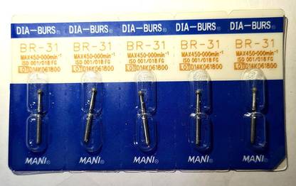 pyrax Dental Mani Diamond Burs BR-31-6pc Dental Elevator
