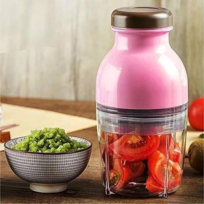 PUHBRHY Electric One Touch Mini Food Processor Blenders Mixers Grinder Chopper Capsule Cutter Multiuse Electric Chopper Electric Vegetable & Fruit Chopper (1 Electric Chopper, 1 User Manual) Vegetable & Fruit Chopper