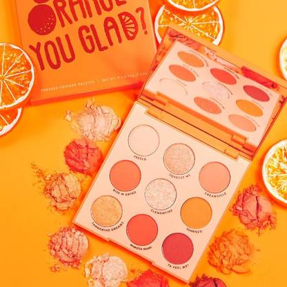 ADJD Orange You Glad Peach Eyeshadow High Pressed Pigment,Matte Shimmer And glitter Waterproof Palette 9 g