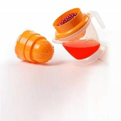 Fulkiza Plastic 2-in-1 Nano Fruit Juicer for Orange & Grapes Juicer with Strainer and Container Hand Juicer
