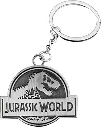 RVM Toys Jurassic Park TRex Dinosaur Keychain Grey Jurassic World Key Chain Metal Car Bike Men Women Key Ring Key Chain