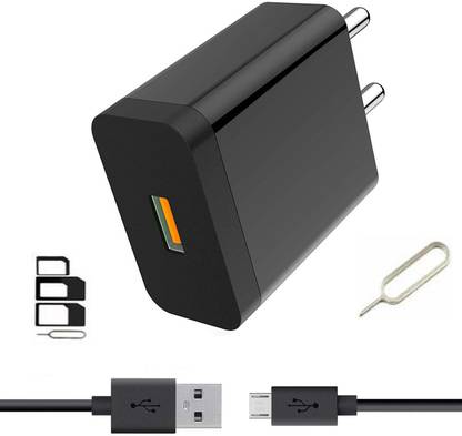 UrCart Wall Charger Accessory Combo for Xiaomi Redmi 6A Plus, Samsung Galaxy A7 (2018) / A 7, Realme 3i, Samsung Galaxy A10, Samsung Galaxy On8, Samsung Galaxy On5, Alcatel 3T 10, Samsung Galaxy J6+ / J 6 Plus, Xiaomi Redmi 4, realme 1, realme 2, realme 2 pro, realme 3, realme 3 pro, realme 3i, realme 4, realme 5, realme c1 2019, realme c1, realme c2, realme u1, Xiaomi Redmi Note 4, Xiaomi Redmi Note 5 Pro, Realme C15 / C 15, Asus Zenfone Max Pro M1, Oppo F11 Pro, Samsung Galaxy A7, Samsung Galaxy A7 Duos Charger 1 metre usb cable (white)