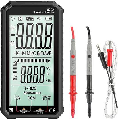amiciSense AC/DC Digital Multimeter 6000 TRMS Voltmeter Ammeter Resistance Capacitance Frequency Tester with Non-Contact NCV Test and 2xAAA Battery Digital Multimeter