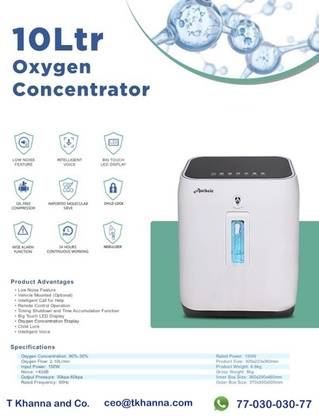 Aurboic 10L Regular Oxygen Concentrator for "Home Use" Oxygen Concentrator