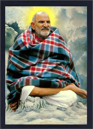 Unique Graphics Neem Karoli Baba Led Light Painting (18 X 12 Inch) Digital Reprint 12 inch x 18 inch Painting