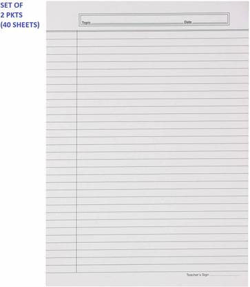 Yushuu White Interleaf Practical/Assignment Sheet (40 sheets) Interleaf A4 120 gsm, 130 gsm Project Paper