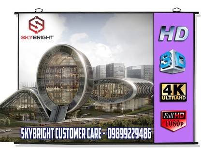skybright 100 Inches Diagonal Length 4:3 Aspect Ratio, 7 Feet x 5 Feet Universal Map Type Projection Screen (Width 205 cm x 153 cm Height) Projector Screen (Width 213.36 cm x 152.4 cm Height)