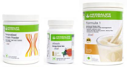 Herbalife Nutrition formula 1 banana caremel (500g)+ protien powder (200g)+ afresh tulsi (50g) Plant-Based Protein