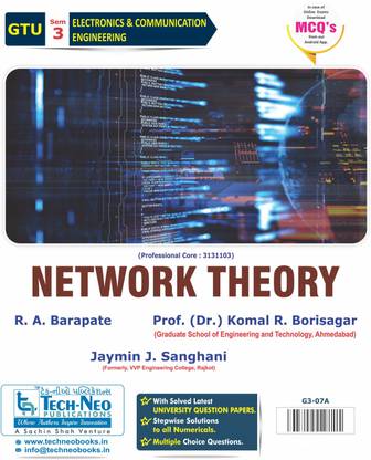 Network Theory For GTU Sem 3 Electronics And Communication Engineering Course Code :3131103