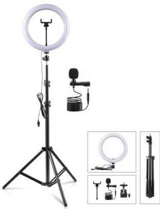 ZOPHORUS Premium 6.9" feet (210cm) Strong Metal Tripod With 10 inch 3 Modes LED Ring Flash