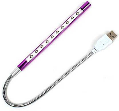 NSV Portable USB LED Light Desk Lamp For Reading and Laptop Working and Other Uses 10 LED Mini Portable Flexible USB Light Computer Reading Emergency Lamp for Notebook Laptop Computer Desktop PC Keyboard Pink Led Light