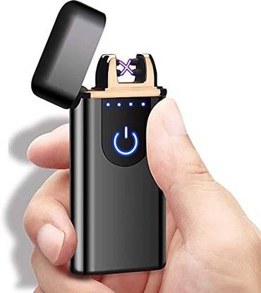 Viraan Smart Fingerprint Sensor Lighter USB Rechargeable Lighter Touch Screen Flameless Windproof Cigarette Lighter Double Sided Ignition Lighter Cigarette Lighter