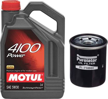 MOTUL 4100 POWER 5W30 ENGINE OIL & OIL FILTER FOR SANTRO Synthetic Blend Engine Oil