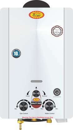 SURYA 10 L Gas Water Geyser (Geyser-10L-White, White)