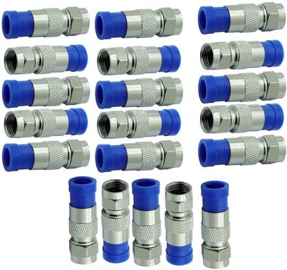 DUMDAAR RG6 Compression Connectors Adapter RF Coaxial Cable Connector 20Pcs F Connectors for Coax Cable F Type Straight Antenna Cable Connector Wire Connector