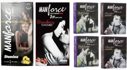MANFORCE strawberry+ Wild Condom Condom (Set Of 6,Sheet 60) Condom