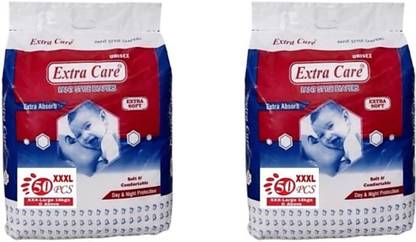 Extra Care Standard- XXXL- (50 Pieces) (Pack of 2) XXXL-(100 Pieces) - XXXL