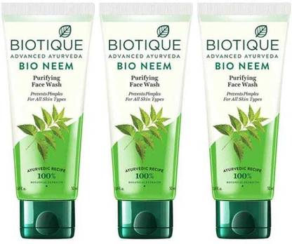 BIOTIQUE Bio Neem Facewash 50 ml Pack of 3 Face Wash