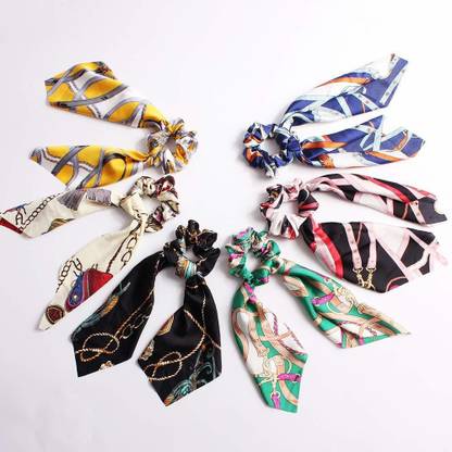 Sonpal Silk Elastic Hair Bands/Scarf Ponytail Holder Scrunchy Accessories For Women Rubber Band